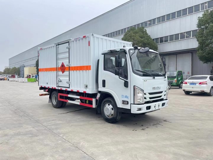 五十鈴藍牌4.15米1噸易燃氣體廂式運輸車